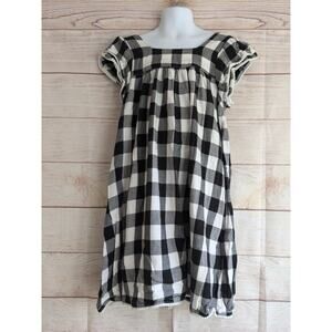 A.T.U.N. Black And White Buffalo Plaid Babydoll Dress Girls 7-8 years